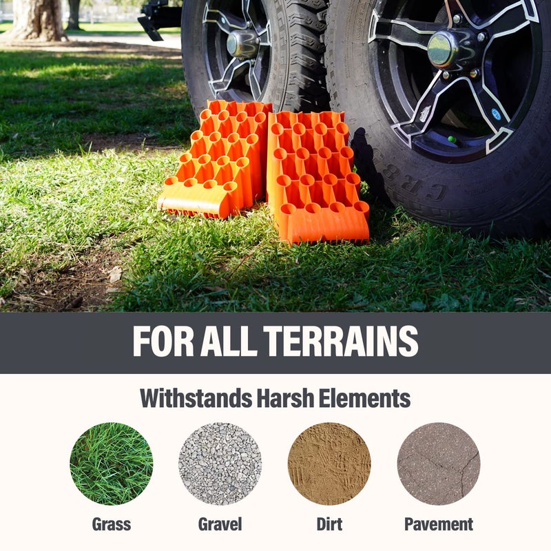 SECURITYMAN Wheel Chocks | Trailer Chocks | Tire Chocks (2 Pack) Durable, Non-Slip, Solid Wheel Chocks for RV Trailer, Travel, Camper, Truck, and Boat - Image 5